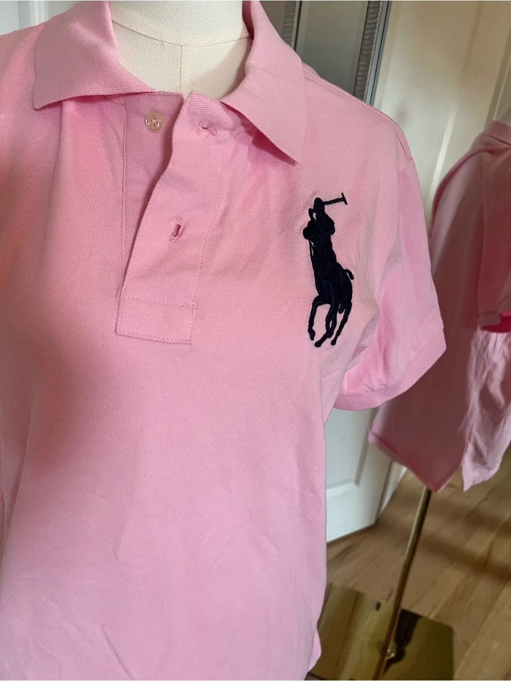 Ralph Lauren Men's Pink Polo with Navy Big Pony